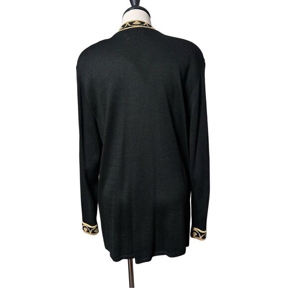 Dylani Knitwear Vintage 3pc Black & Gold Santana Knit Pant Set Size Small - Picture 5 of 7